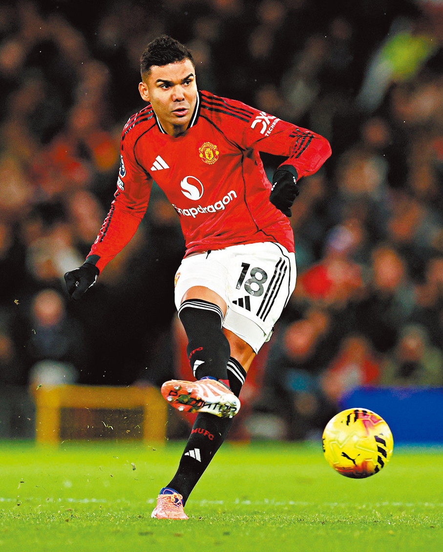 ●曼聯將依賴卡斯米路肩負中場領軍重任。  資料圖片