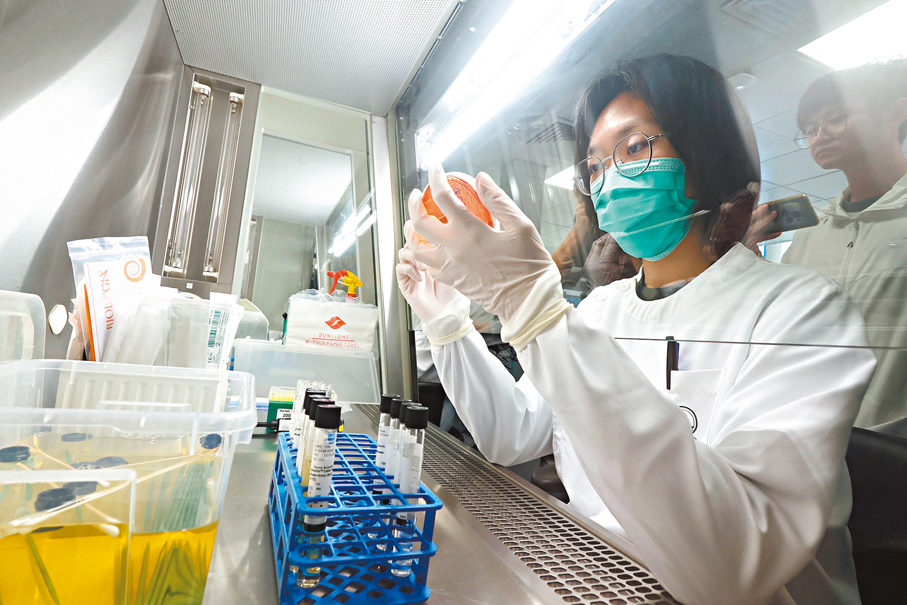 ●細菌學實驗室（獸醫化驗科）化驗樣本。香港文匯報記者涂穴  攝