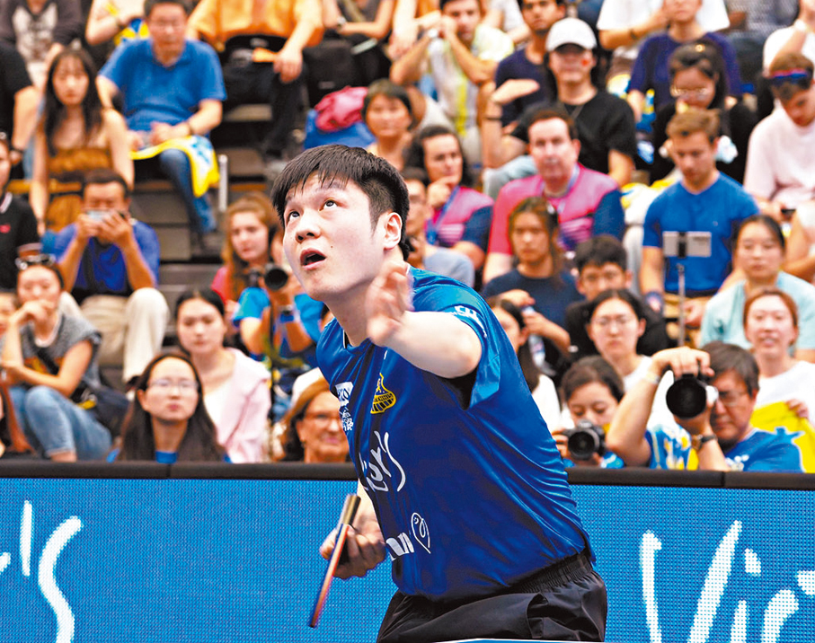 ●樊振東加盟薩爾布呂肯俱樂部後，成為德甲新一代代表人物。  大公文匯全媒體記者華安 攝