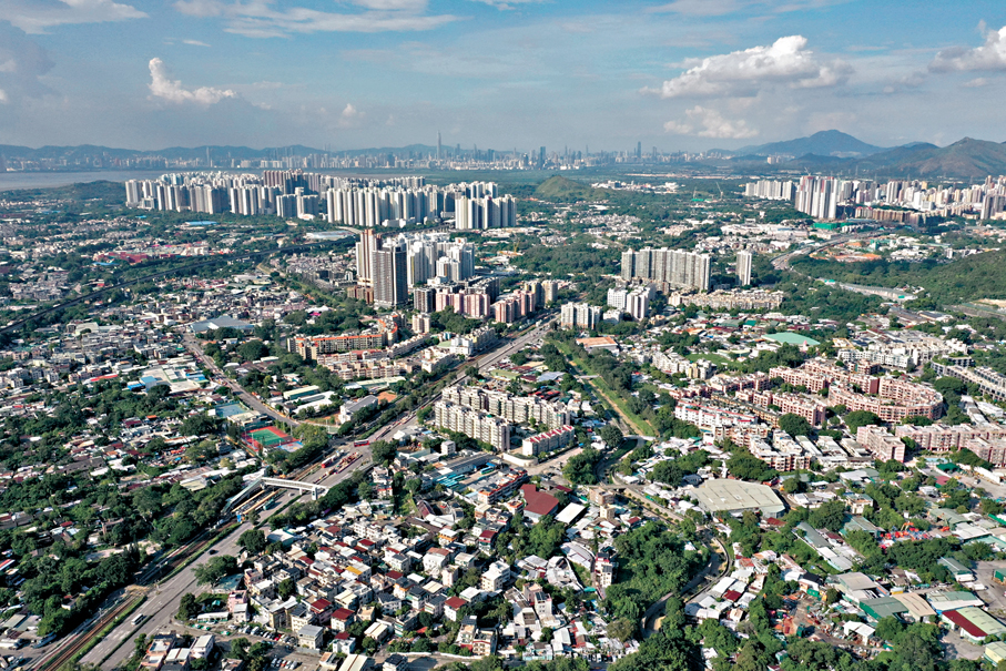 ●香港特區政府昨日起為北都「洪水橋/厦村新發展區」內的一個「片區開發」項目以「雙信封制」方式進行公開招標。圖為洪水橋發展區。資料圖片
