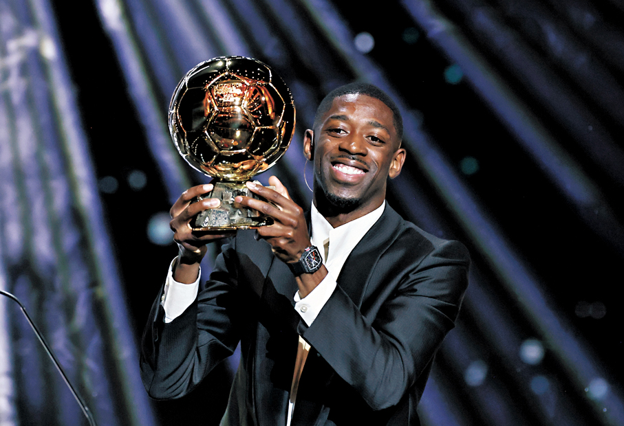 ●奧士文尼迪比利首奪金球獎。 資料圖片