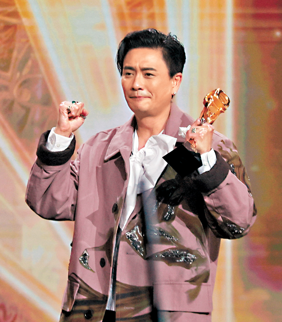 ●黃宗澤開心首奪視帝。 香港文匯報記者北山彥  攝