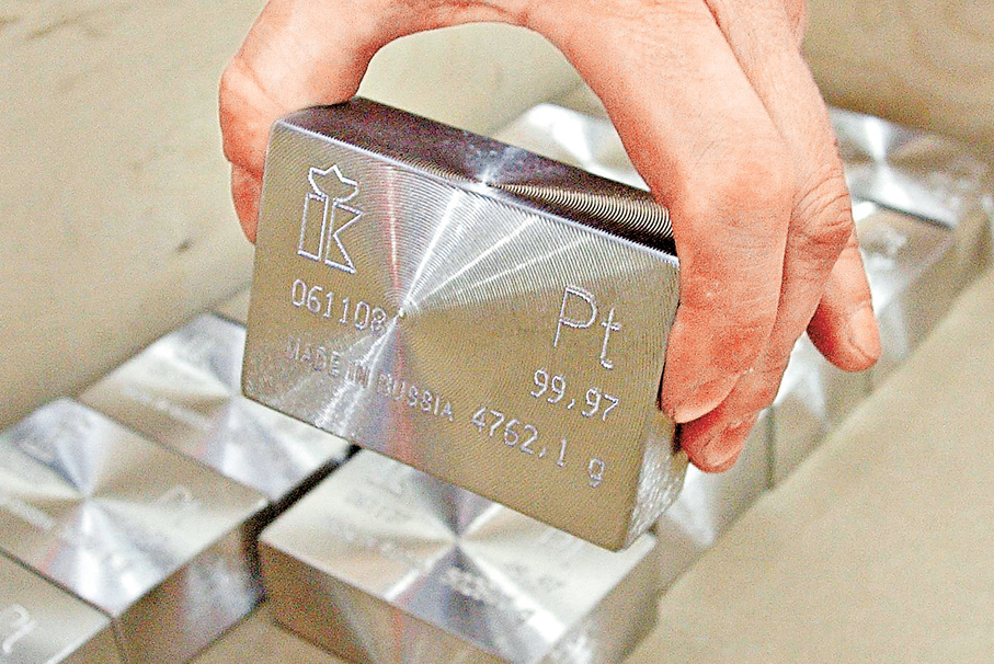 ●鉑價2025年升幅達125%，幅度超過黃金。 資料圖片