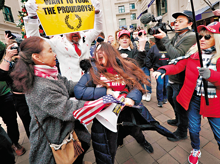 ●美國會暴動5周年，兩派人士示威爆發衝突。 法新社