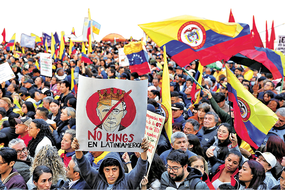 ●哥倫比亞波哥大舉行大規模反美示威。 美聯社