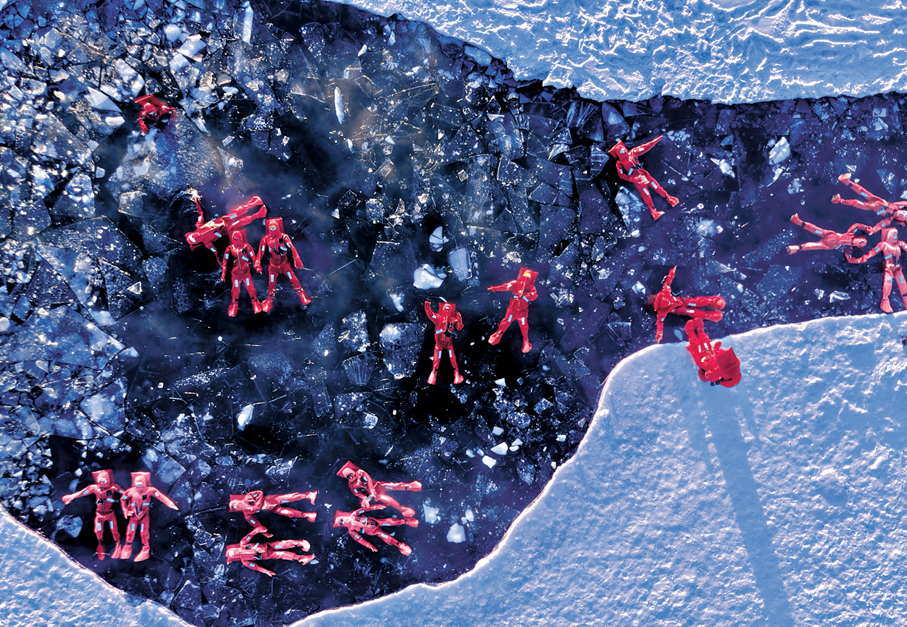 ●今年冬季火出圈的阿勒泰冰浮。