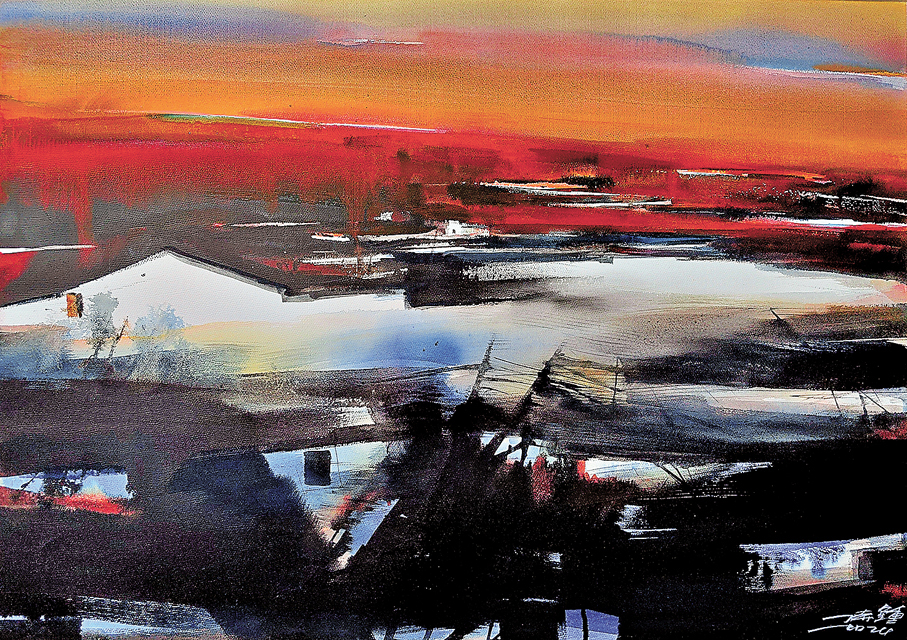 ●《西坑嶺的秋天》，79cm×109cm，2024年