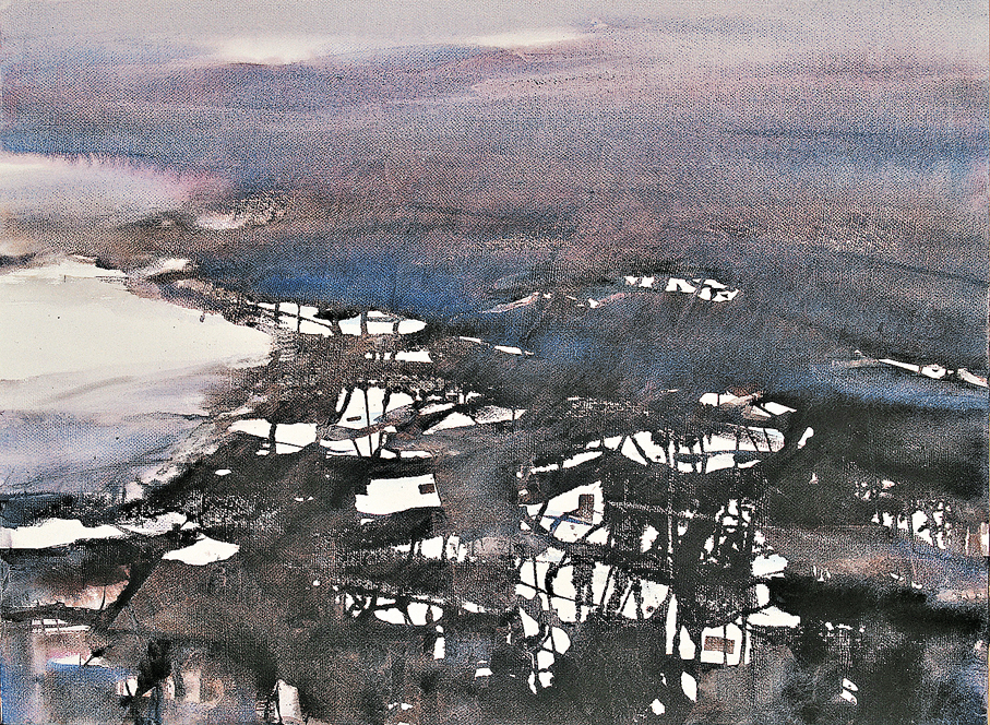 ●《徽州意象·丁村的冬天》，78cm×108cm，2006年