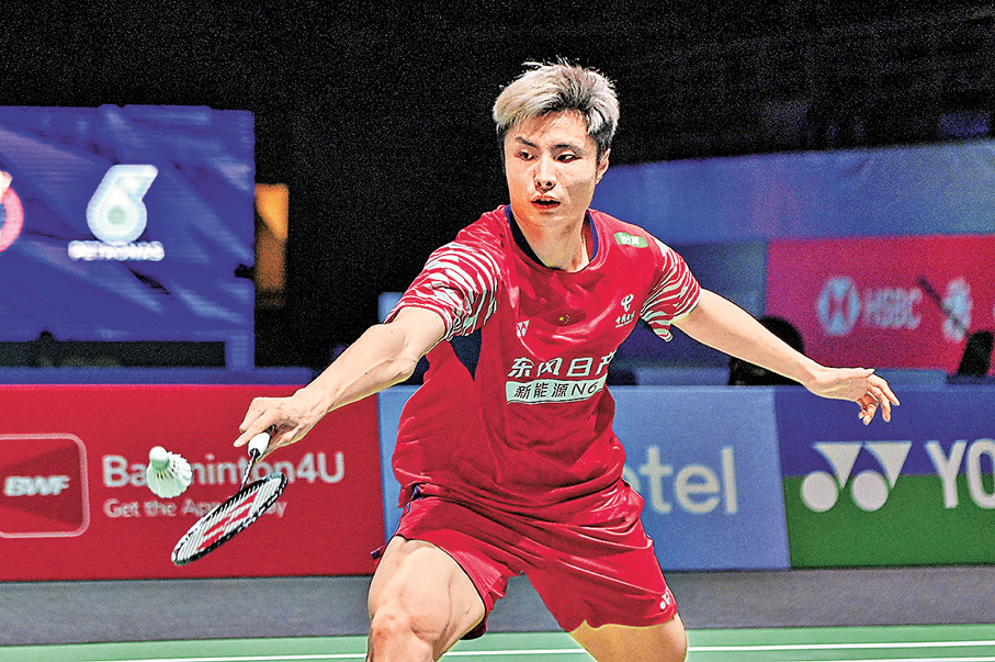 ●「世一」石宇奇晉級男單四強。 新華社