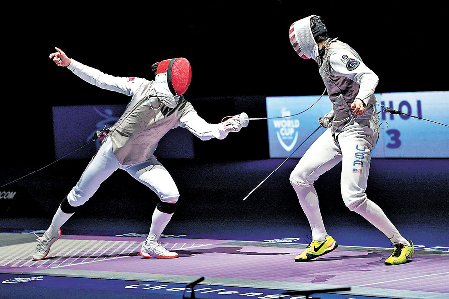 ●蔡俊彥（左）於決賽不敵美國名將陳海翔。劍總圖片