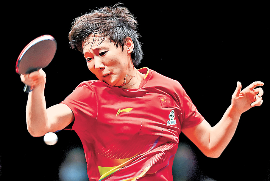 ●王曼昱鏖戰七局不敵韓瑩，止步八強。 新華社