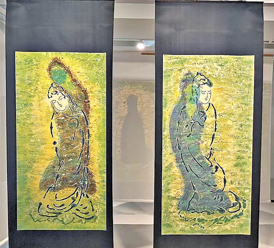 ●《夢裏慈悲》系列源於山西之旅的壁畫印象。