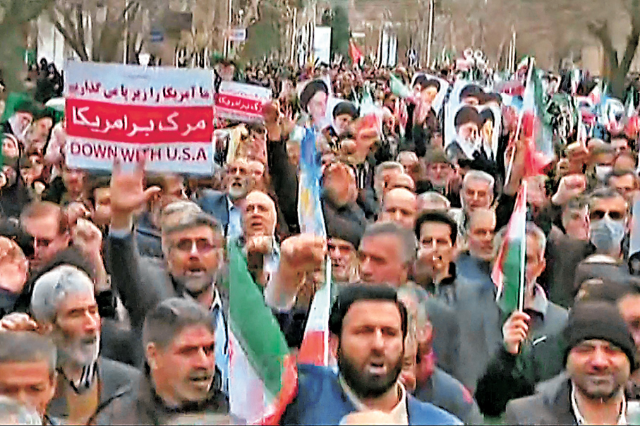 ●伊朗親政府群眾舉行反美集會。 法新社