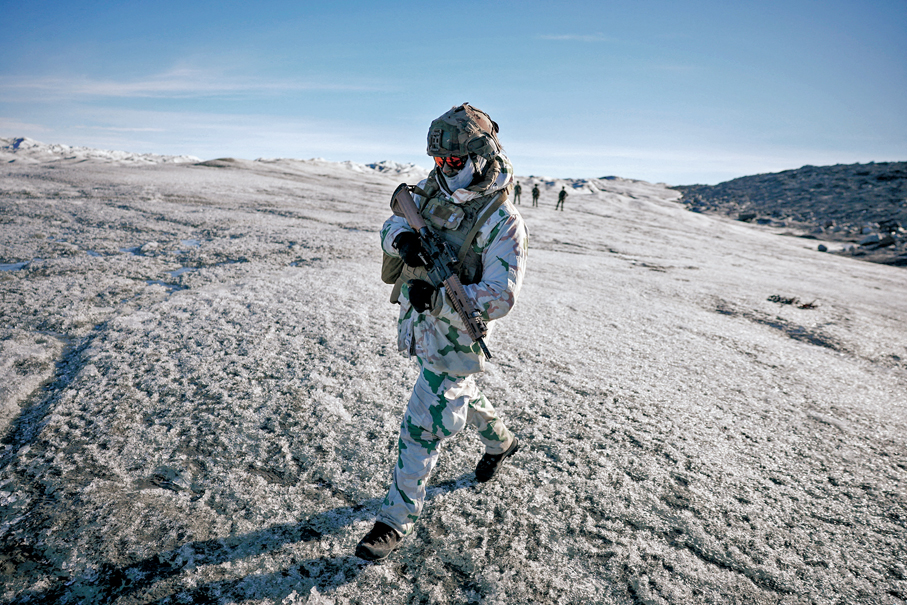 ●法國士兵參與在格陵蘭的多國聯合軍演。路透社