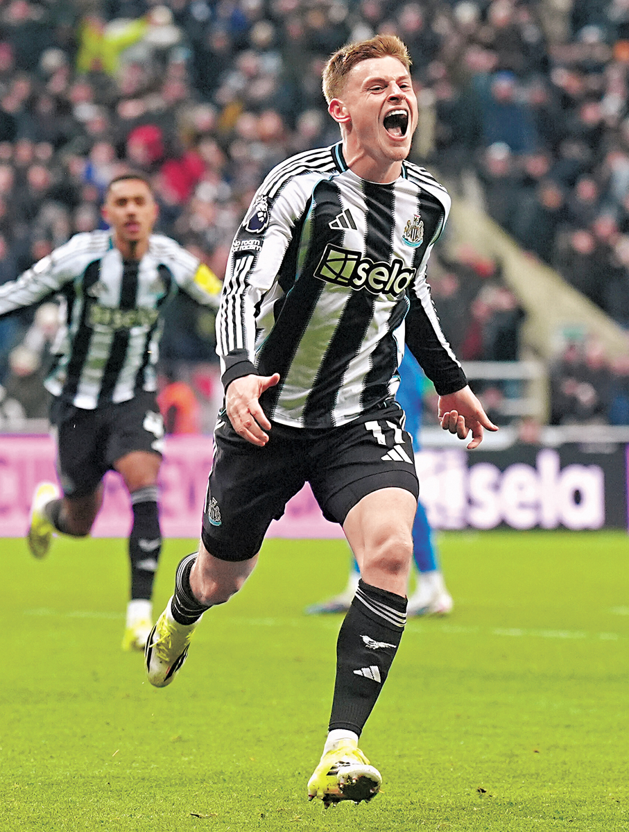 ●紐卡素翼鋒哈維班尼斯狀態大勇。  資料圖片