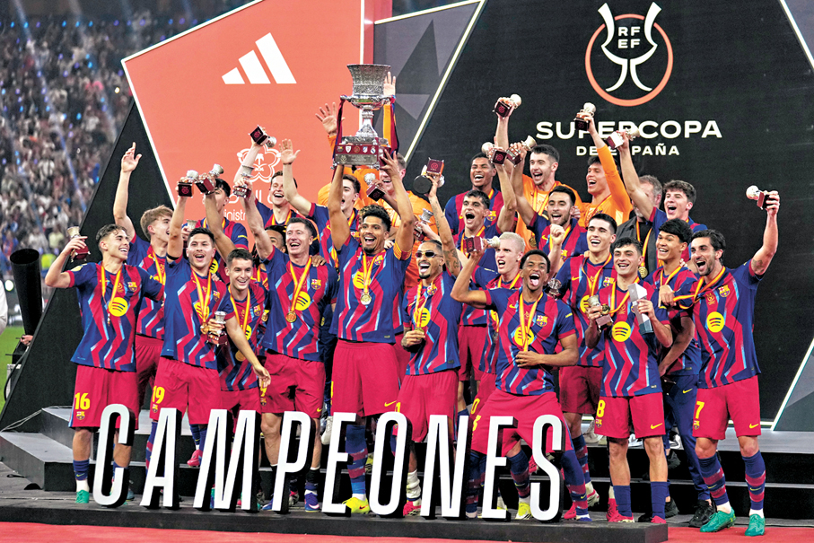 ●巴塞成功衛冕西超盃。  美聯社