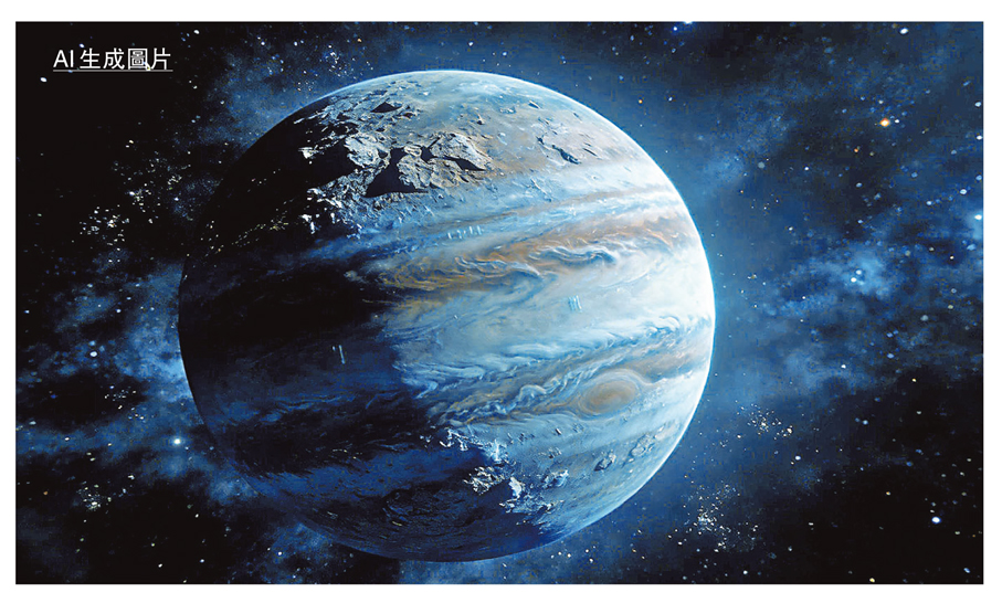 ●圖為AI生成的次海王星想像圖。 AI生成圖片