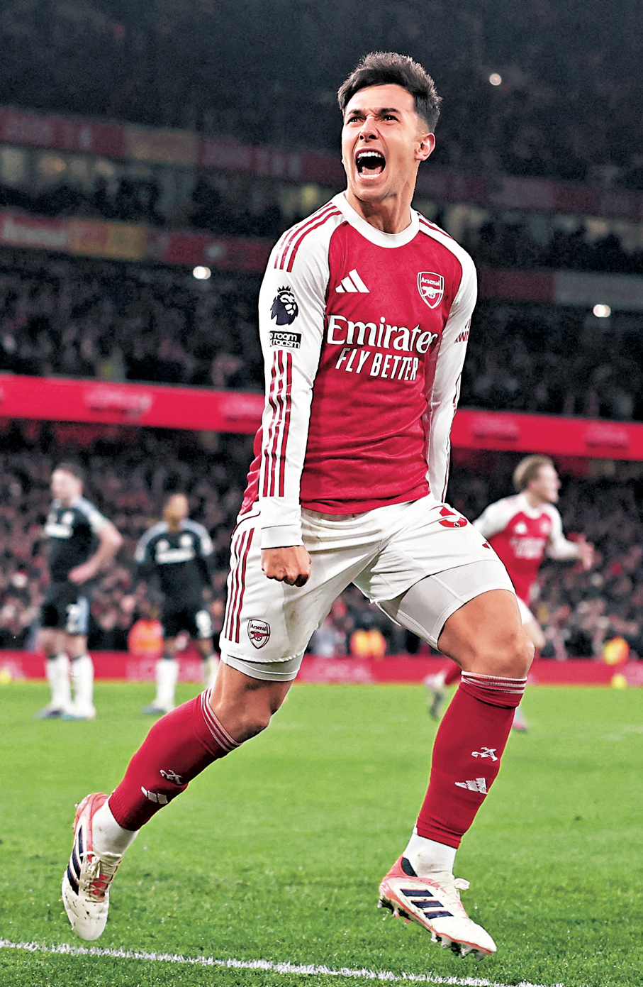 ●阿仙奴中場蘇比文迪近期狀態大勇。 資料圖片