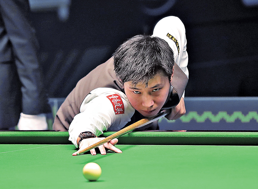 趙心童擊敗威爾遜晉級桌球大師賽八強