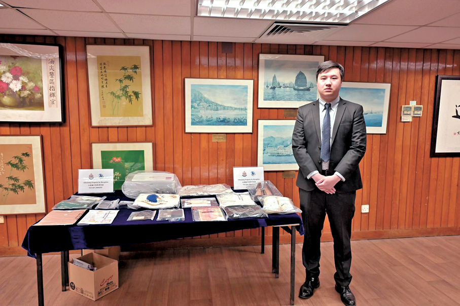 ●油尖警區刑事部科技及財富罪案組高級督察陸智灝，講述「假冒官員」電話騙案案情。