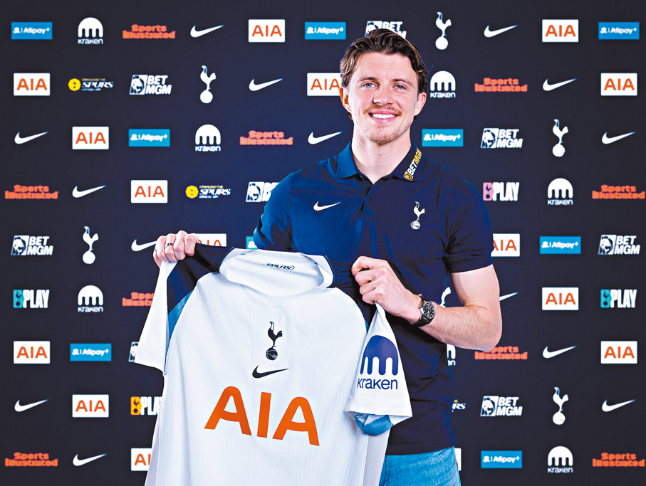 ●加歷查加盟熱刺，成隊史第11貴收購。 熱刺官網圖片