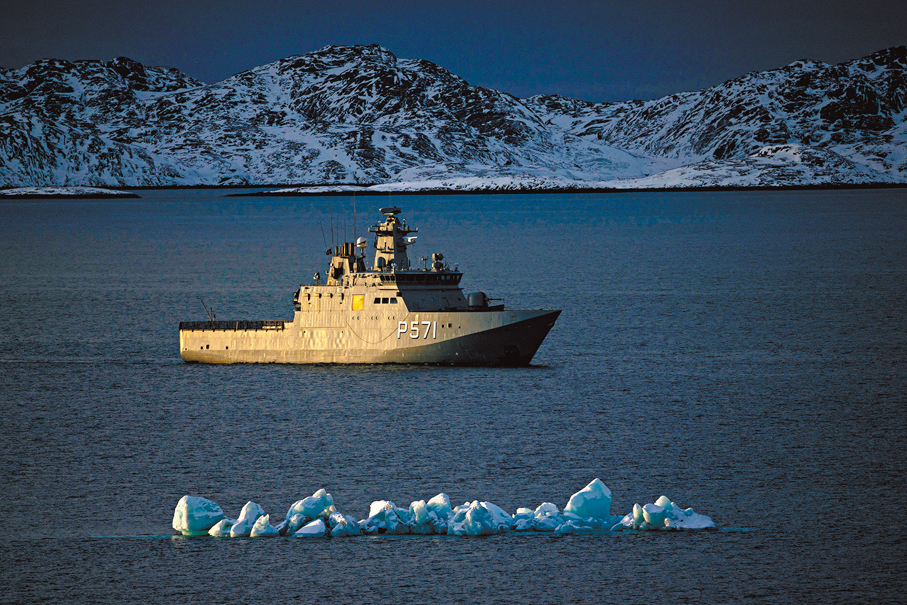 ●丹麥海軍在格陵蘭巡邏。 路透社