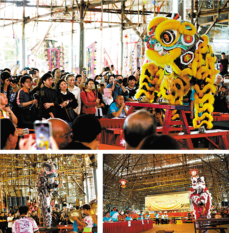 獅王爭霸●28支來自粵港澳三地，以及馬來西亞的精英醒獅隊伍同場較技。