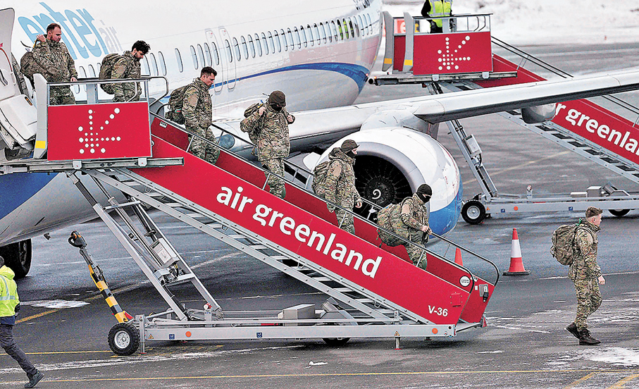 ●德國士兵抵達格陵蘭，準備參與聯合軍演。 法新社