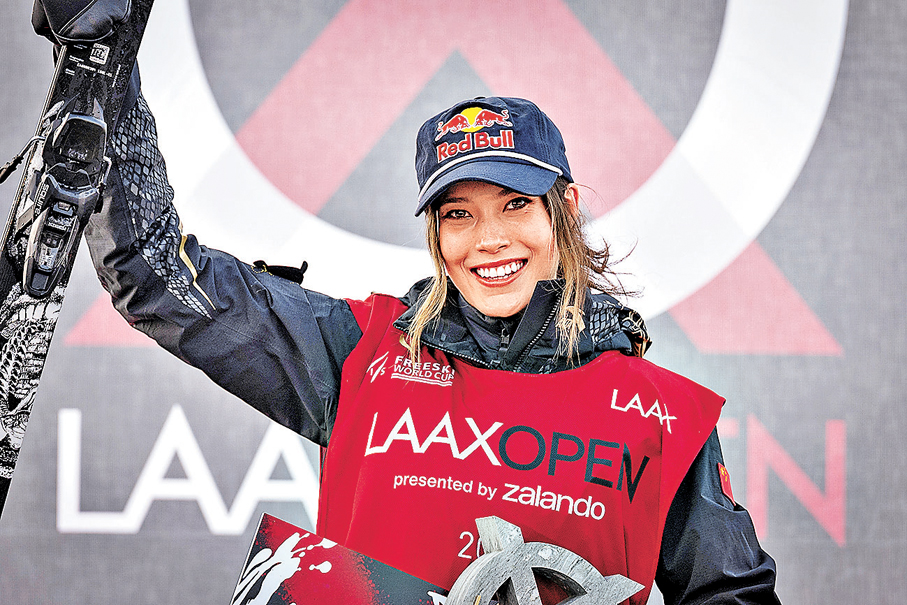 ●谷愛凌重返坡面障礙賽場即奪冠。 美聯社