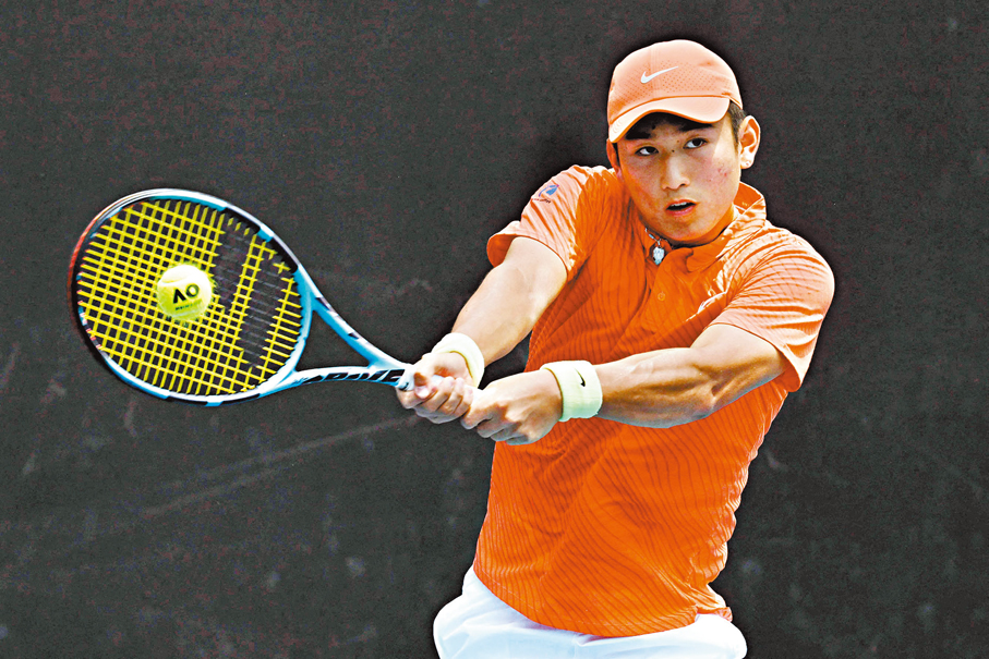 ●商竣程在比賽中。  法新社