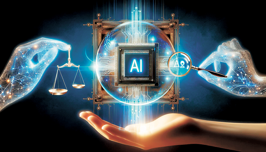 ●AI以「透明、公平與責任」為主題創作的圖片。 作者供圖