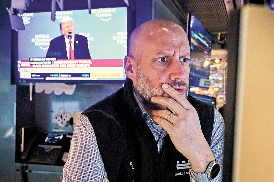 ●特朗普連番動作下，市場不確定性增加，美股匯債的大跌漩渦恐再現。 美聯社