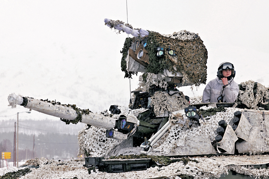 ●挪威士兵在北極圈參與北約聯合軍演。 路透社