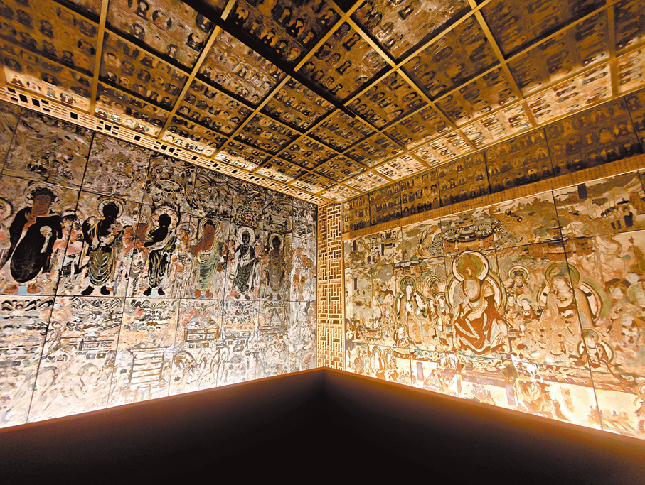 ●「敦煌瓷窟」局部內景。 記者黃慧 攝