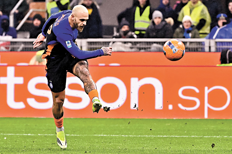 ●費達歷高迪馬高貢獻一入球、兩助攻，成國米大勝功臣。 法新社