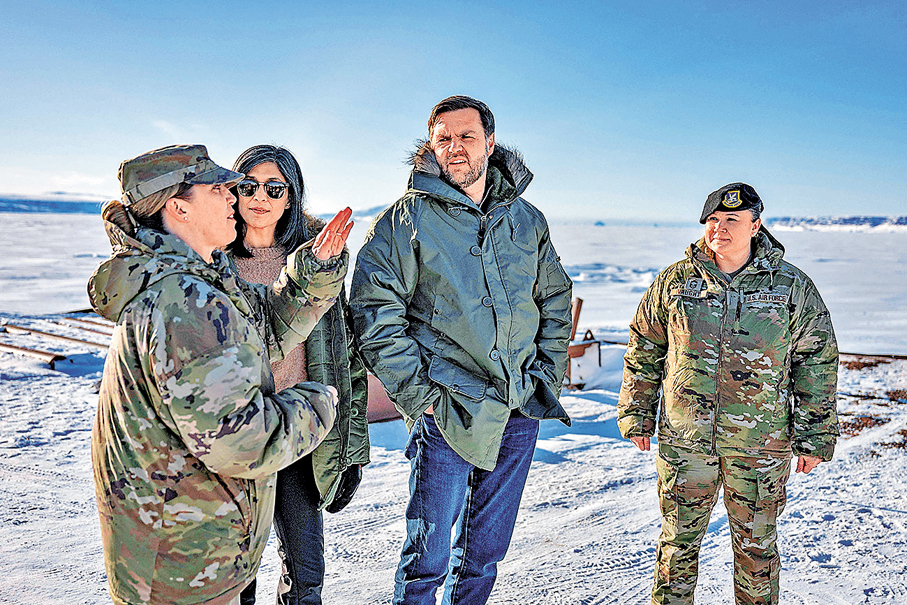 ●萬斯去年到訪格陵蘭美軍基地。資料圖片