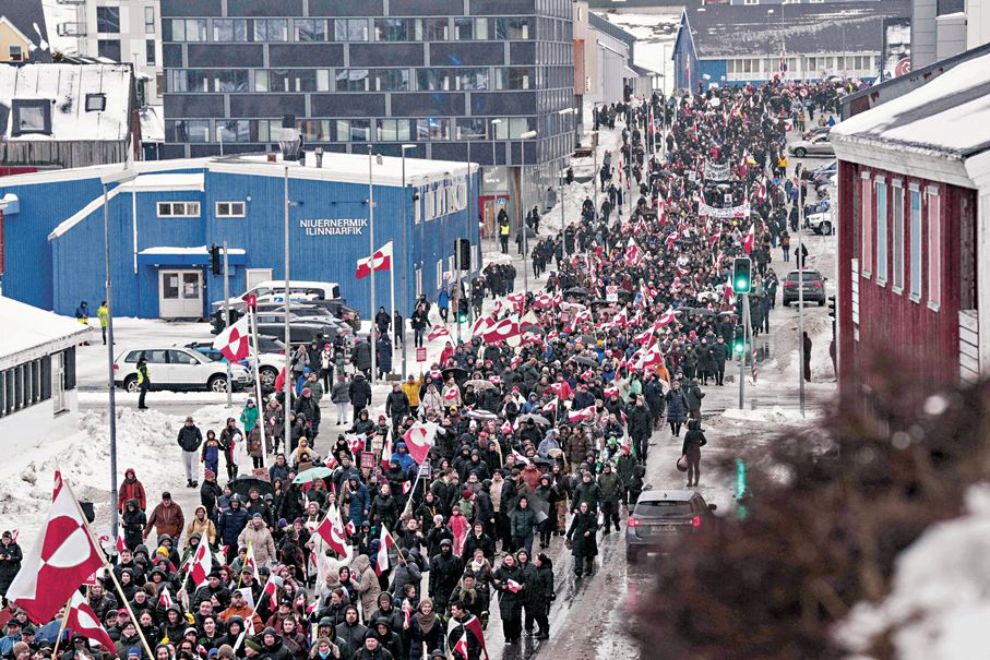 ●格陵蘭居民近日多次發起抗議，表明不會出售格陵蘭。 資料圖片