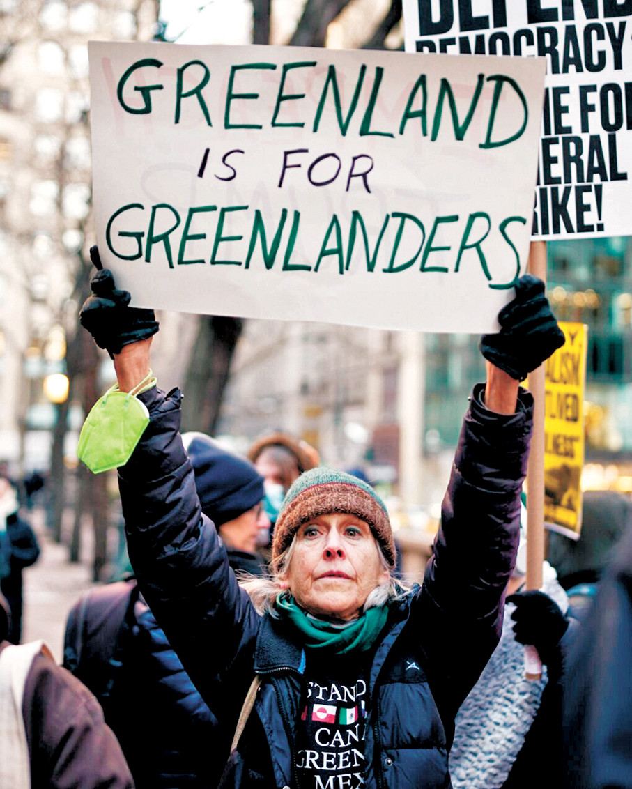 ●紐約民眾聲援格陵蘭居民。 資料圖片