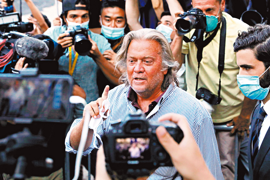 ●前白宮顧問班農籲特朗普擴大驅逐行動。 資料圖片