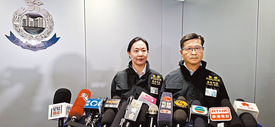 ●警方說明5,100萬日圓劫案案情。香港文匯報記者鄧偉明  攝