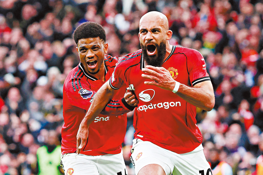 ●阿密特（左）和麥比奧莫是曼聯能否撕破對手密集防線的關鍵球員。 資料圖片