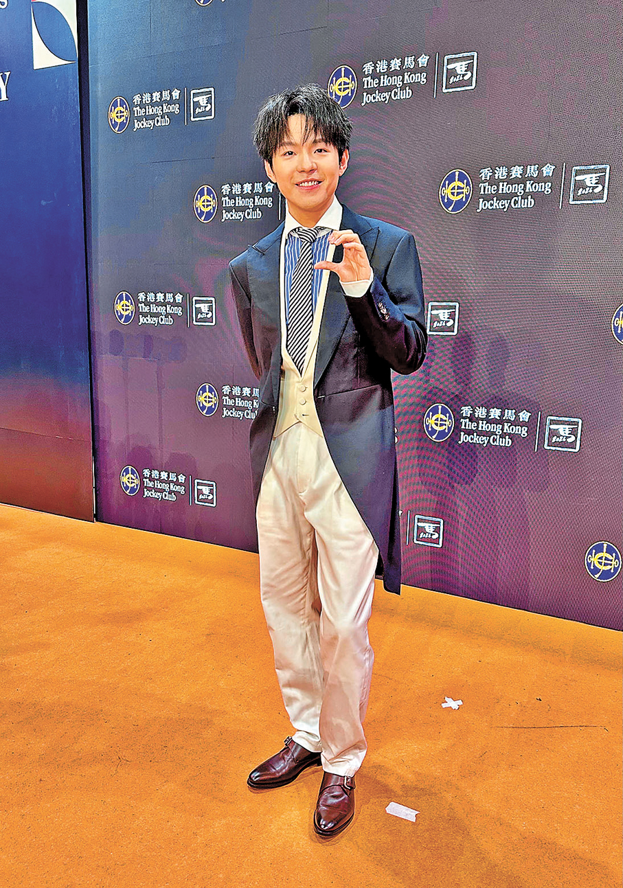 ●陳卓賢派心恭賀邱士縉訂婚。   香港文匯報記者子棠   攝