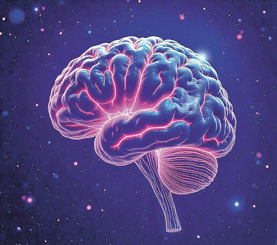 ●圖為AI生成的大腦圖片。 作者供圖