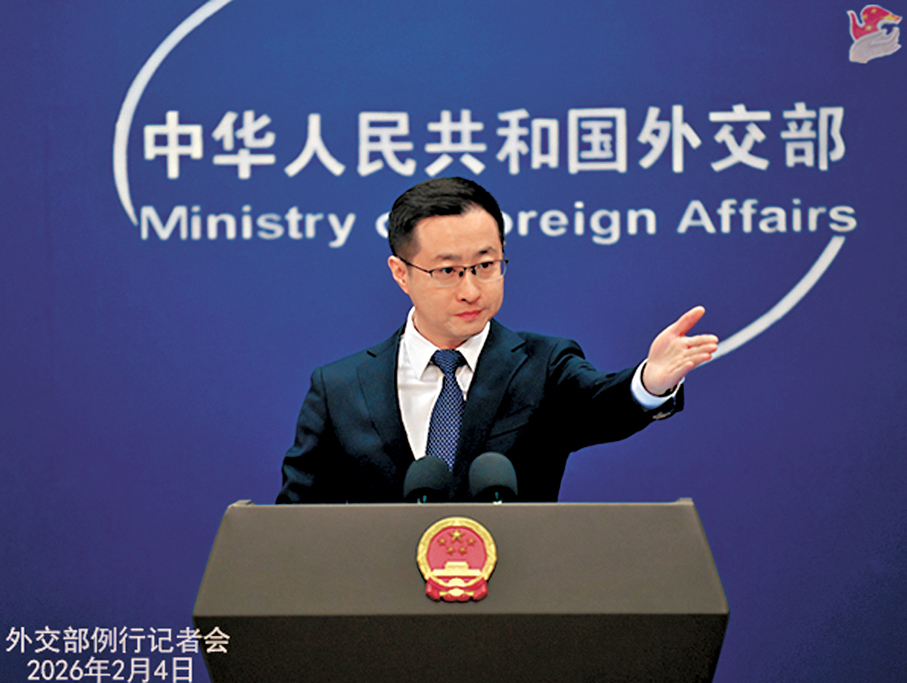 ●外交部發言人林劍昨日主持例行記者會。 外交部駐港特派員公署網站圖片