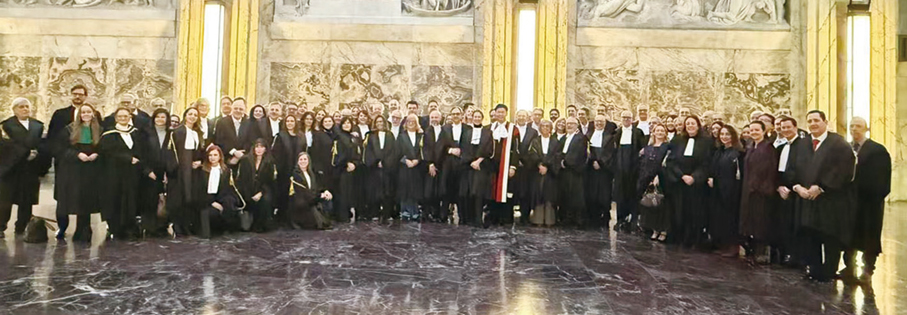 ●湯文龍於米蘭2026年法律年度開啟典禮上與全球法律界領袖共聚交流。