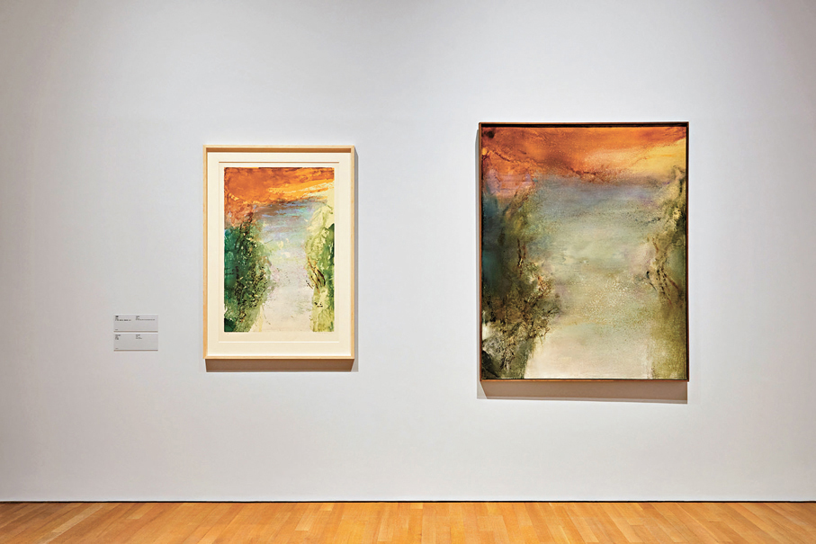 ●包含14種顏色的版畫《無題》與對應油畫作品並排展出。