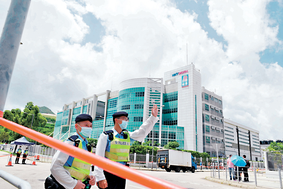 ●香港多位政界及法律界人士強烈批評，外部勢力多次無視事實的政治操弄，並強調黎智英犯罪行為證據確鑿，與言論自由、新聞自由範疇有本質上的區別，更與新聞出版自由無關。圖為壹傳媒大樓。資料圖片