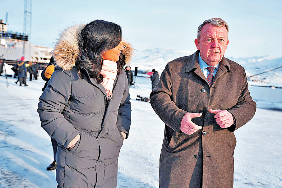 ●拉斯穆森（右）指丹麥目前處於更有利地位。 法新社