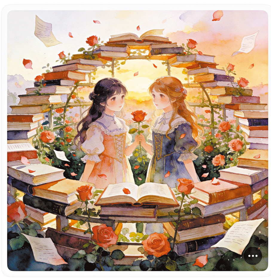 ●共築書本的玫瑰園。 作者供圖