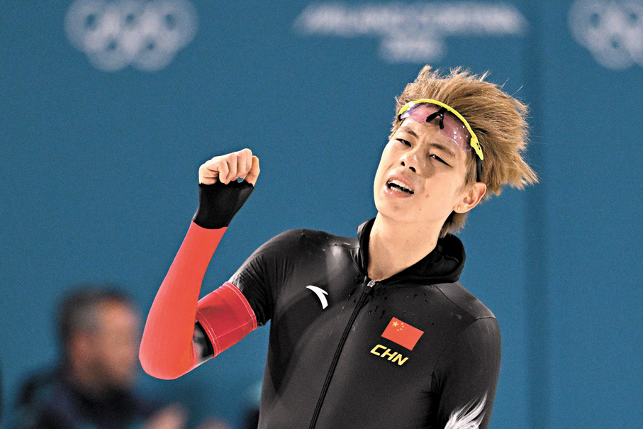 ●劉瀚彬替中國隊作出突破。  法新社